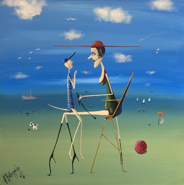 Echoes Beneath Azure Skies - a painting by Jarosław Kiełczyński