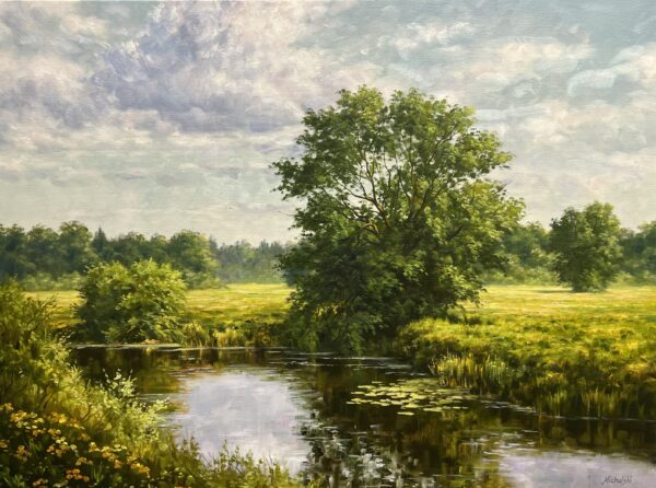 Echoes Beneath the Canopy - a painting by Ryszard Michalski