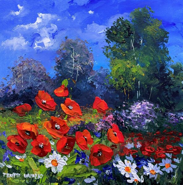 When the Meadow Sang in Color - a painting by Pentti Vainio