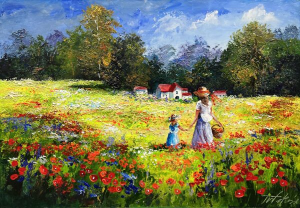 Echoes of a Summer Stroll - a painting by Tadeusz Wojtkowski