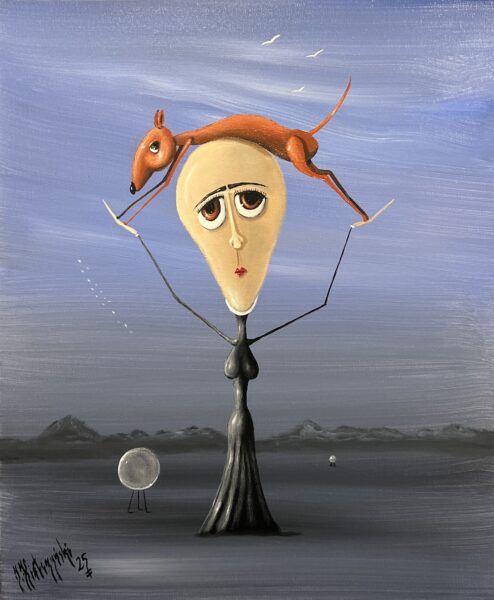 Crowned by a Fox Sky - a painting by Jarosław Kiełczyński