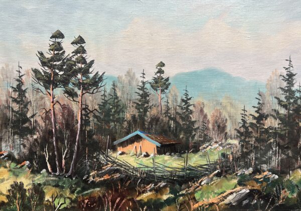 Sanctuary Beneath the Pines - a painting by European school (XX)