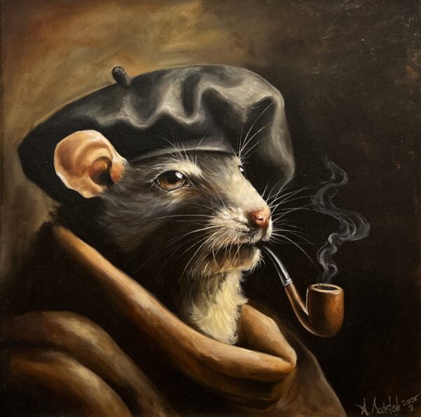 Parisian rat - a painting by Anna Szóstak