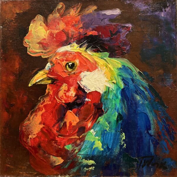 Crowned in Crimson Thunder - a painting by Tadeusz Wojtkowski