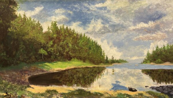 Echoes Beneath the Quiet Sky - a painting by European school (XX)