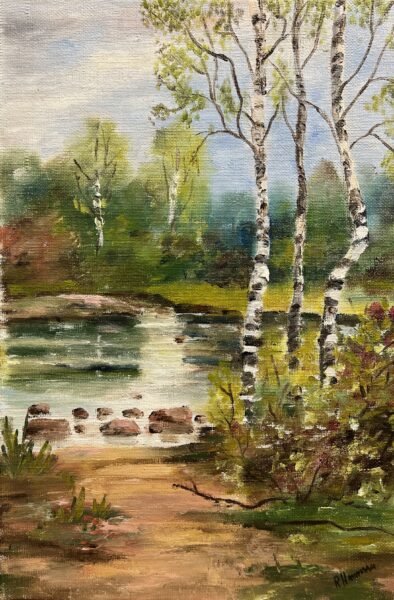 Silence Beneath the Birch - a painting by European school (XX)