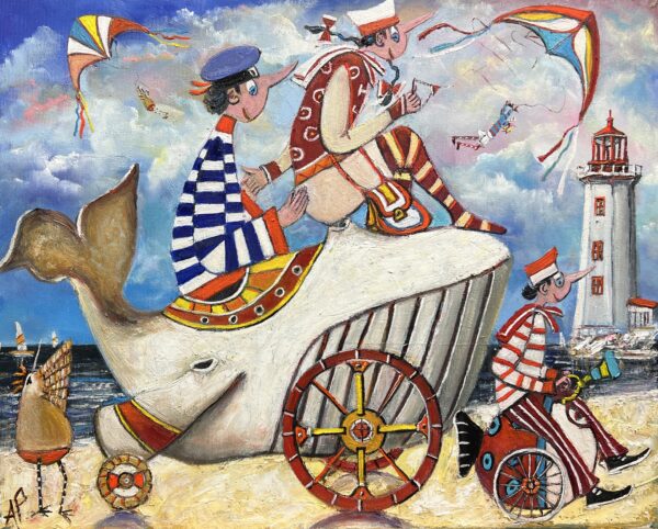 Nice car, dad - a painting by Artur Płachta