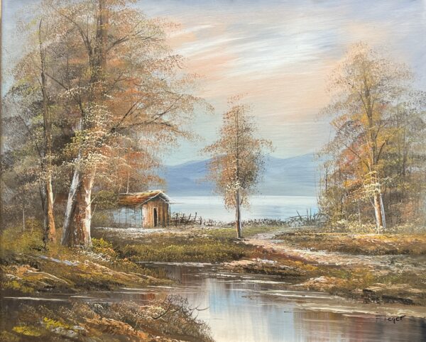 Stillness Beneath Golden Boughs - a painting by European school (XX)