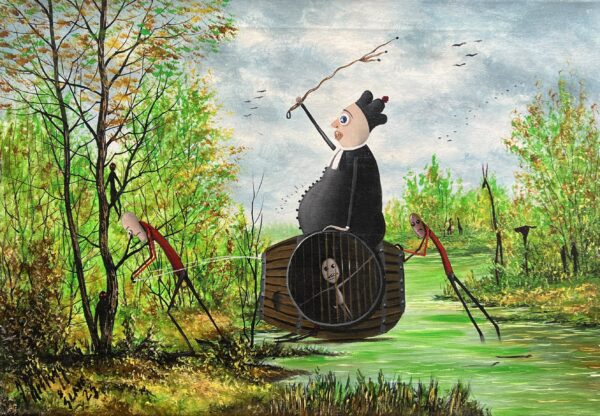 Masquerade of the Green Fool - a painting by Jarosław Kiełczyński