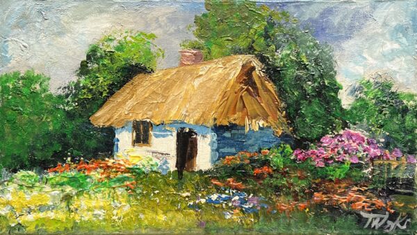 Beneath the Golden Eaves - a painting by Tadeusz Wojtkowski