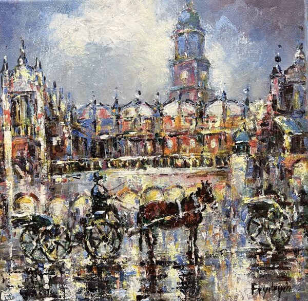 Echoes Beneath the Rainlight - a painting by Danuta Frydrych