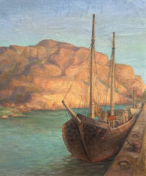 Harbor of Forgotten Horizons - a painting by European school (XX)