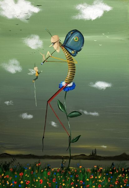 Serenade Beneath the Bloom - a painting by Jarosław Kiełczyński