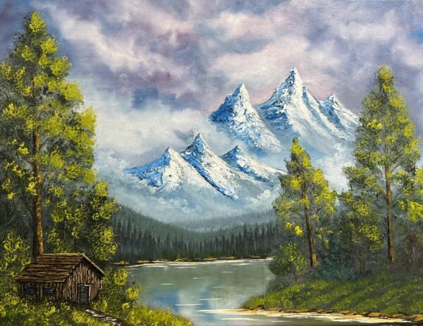 Echoes Beneath the Still Pines - a painting by Marek Rojek