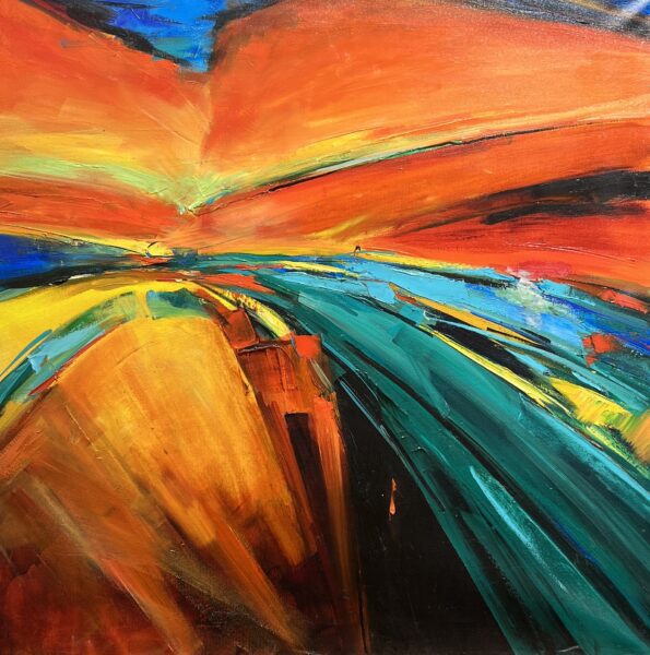 Embers at the Edge - a painting by Grażyna Mucha