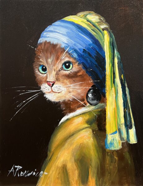 Gaze of the Golden Muse - a painting by Adam Rawicz