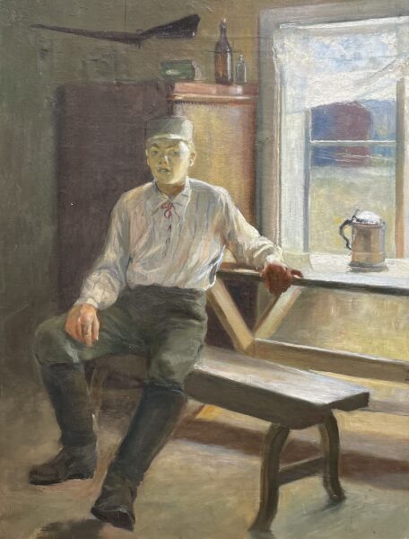 Echoes Beneath the Quiet Light - a painting by European school (XX)