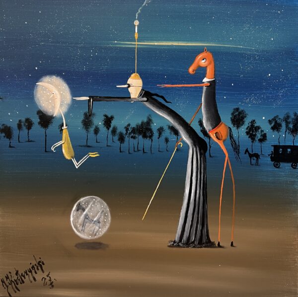 Nocturne for a Liminal Beast - a painting by Jarosław Kiełczyński