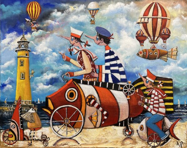 The beach is our highway - a painting by Artur Płachta