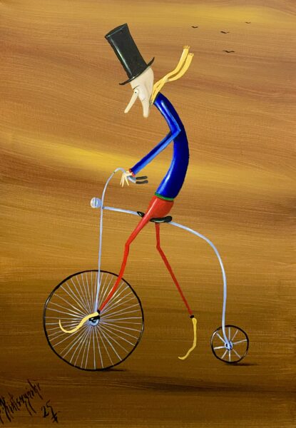 Elegy for a Gentle Cyclonaut - a painting by Jarosław Kiełczyński