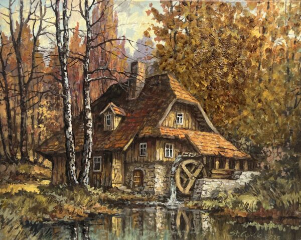 Młyn staropolski - a painting by Stanisław Wilk