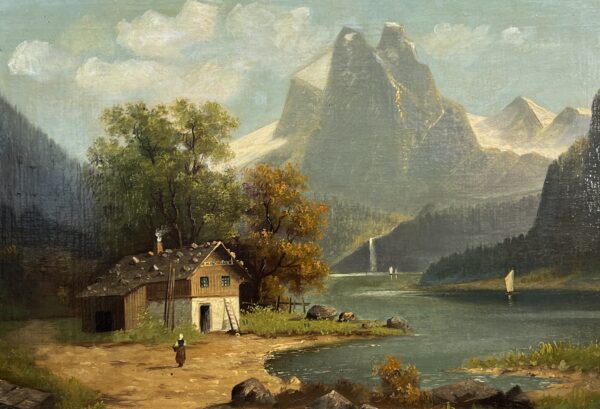 Echoes Beneath the Peaks - a painting by European school (XX)