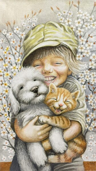 Melody Beneath the Blossoms - a painting by Dorota Zgałówna