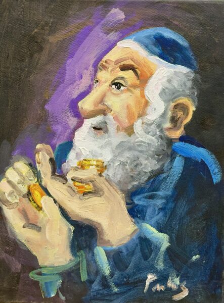 Coins for the Moonbound Gaze - a painting by Katarzyna Masłowska