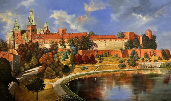 Echoes Beneath the Golden Sky - a painting by Magdalena Żołnierek