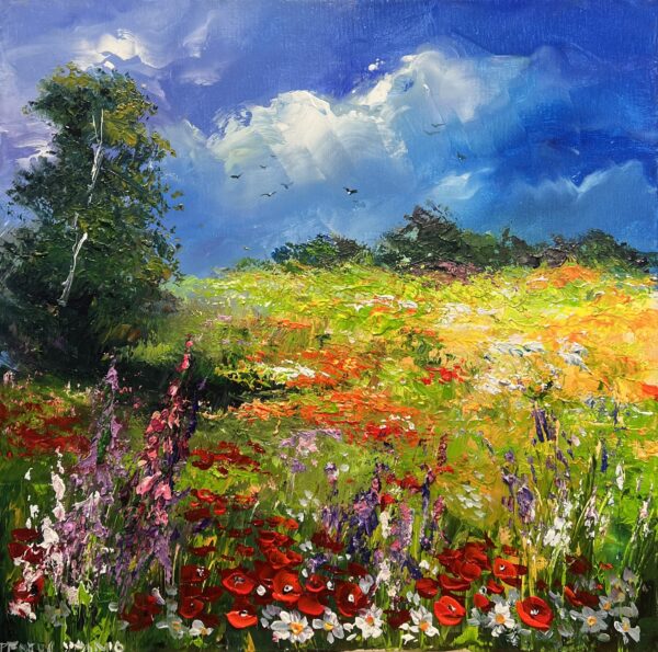 Echoes Beneath the Painted Sky - a painting by Pentti Vainio