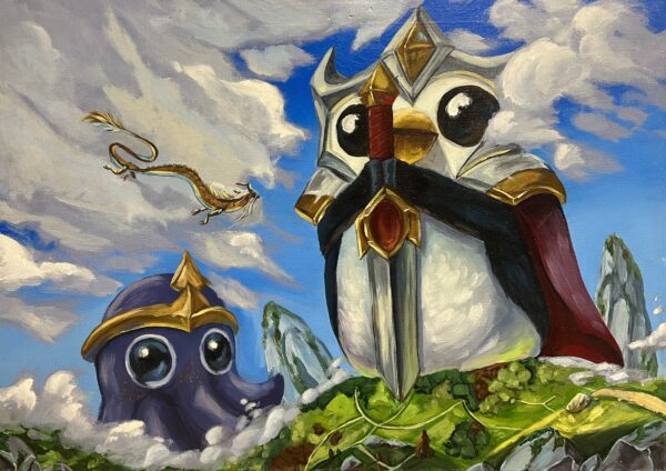 The Sky Where Legends Roam - a painting by Oksana Osowska