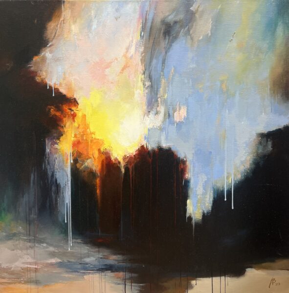 Embers Beneath the Horizon - a painting by Andrzej Białecki