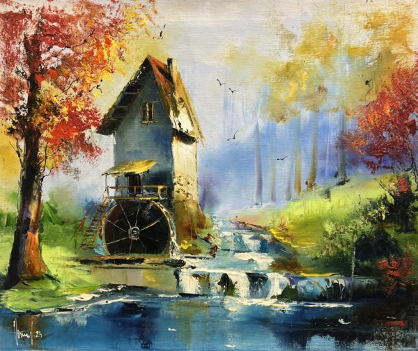 Embers Beneath the Turning Wheel - a painting by Alfred Anioł