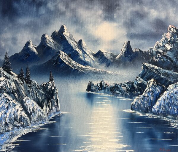 Echoes Beneath the Icebound Sky - a painting by Marek Rojek