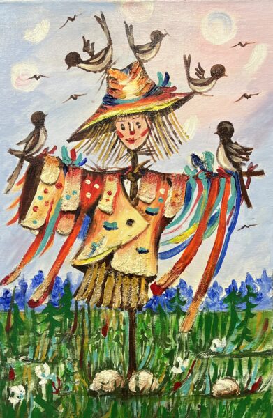 Carnival of the Feathered Fool - a painting by Elżbieta Natoń