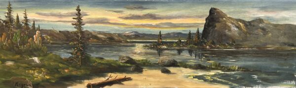 Echoes Beneath the Dying Light - a painting by European school (XX)