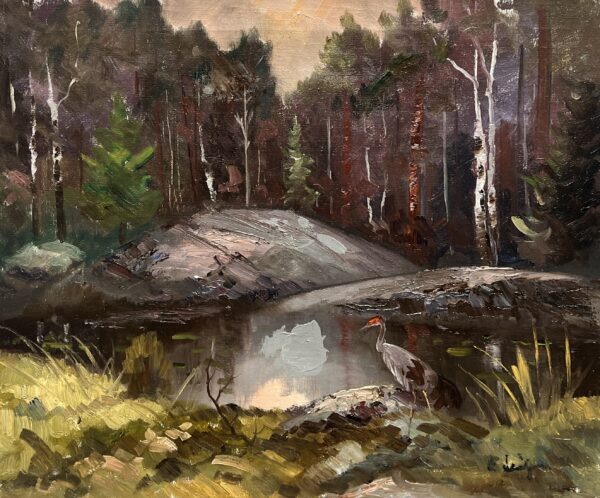 Stillness Beneath the Dimming Sky - a painting by European school (XX)