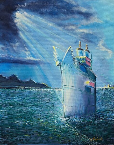 Veil of the Celestial Tide - a painting by Andrzej Dąbek