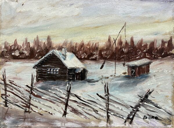 Stillness Beneath the Amber Sky - a painting by European school (XX)