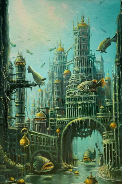 Cathedrals Beneath the Tide - a painting by Nikolay Gorovoy