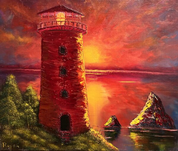 Embered Sentinels - a painting by Marek Rojek