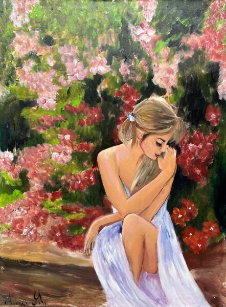 “Petals of Quiet Reflection” - a painting by Anna M