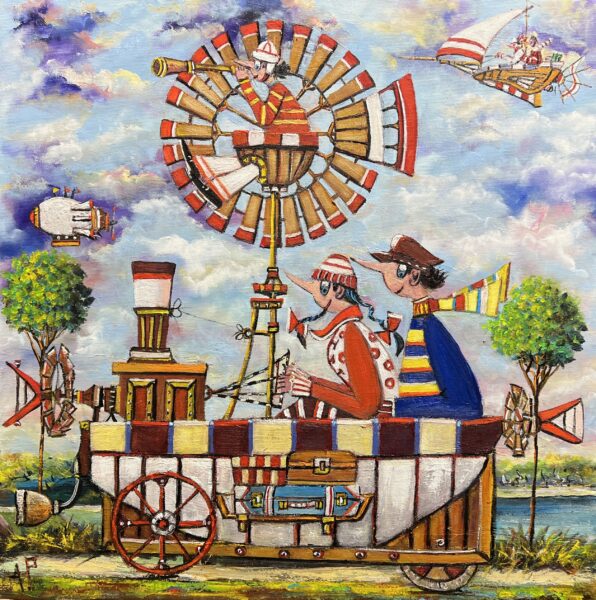 Magical places await us, Dad - a painting by Artur Płachta