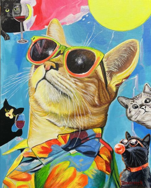 Feline Reverie - a painting by Aleksander Tomasievych