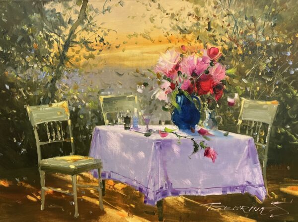 “Twilight in Rose and Azure” - a painting by Sergiy Tsemrouk