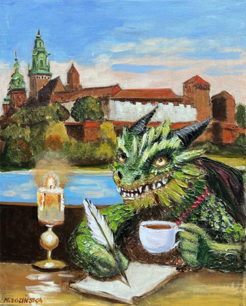 “Echoes in Dragon’s Tea” - a painting by Marlena Lozinska