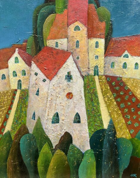 “Harmonies of a Dreamt Village” - a painting by Olga Kost