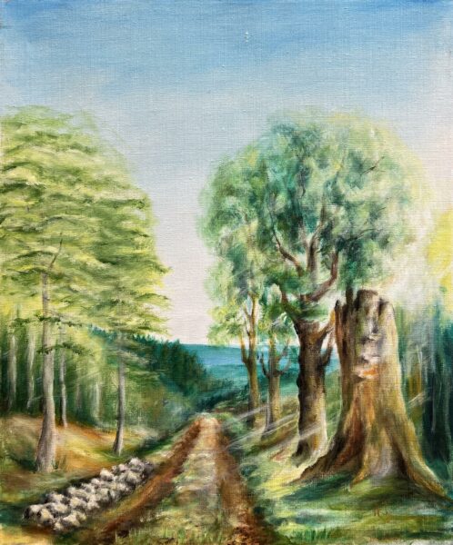“Symphony of Evergreen Dreams” - a painting by European school (XX)