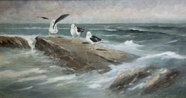 Sentinels of the Tide - a painting by European school (XX)