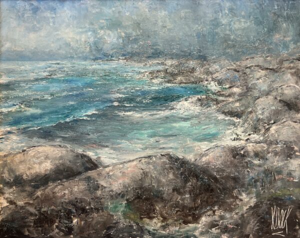 Where the Sea Meets Stone - a painting by European school (XX)